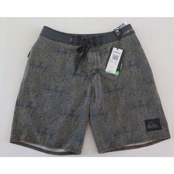 Quiksilver AQYBS03548 GZH6 Mens Sz 28 Highline Wildlife Leopard 19" Board Shorts - Picture 1 of 4
